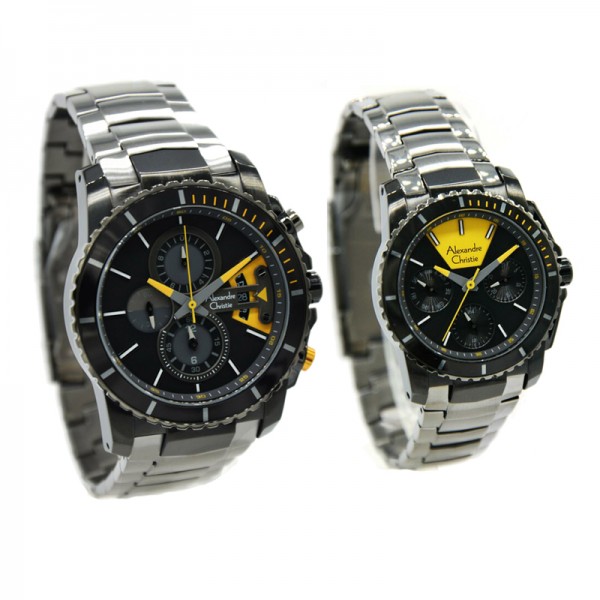 Alexandre Christie AC 6455 Black Yellow Couple